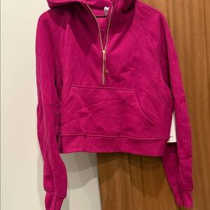 Brand new with tags Lululemon Scuba half zip with hood. M/L